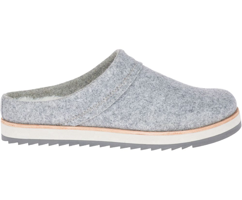 Merrell Slip Ons Grey - Juno Clog Wool - Womens 38XBYMTOP
